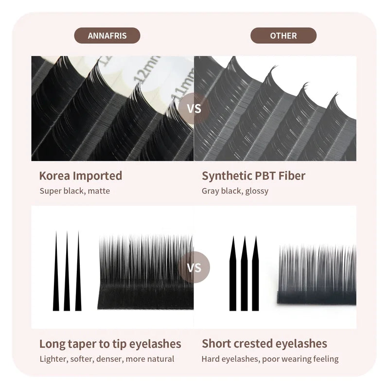 False Eyelash Extension Kit Natural Silk Mink Lashes with Multiple Curl & Length Options