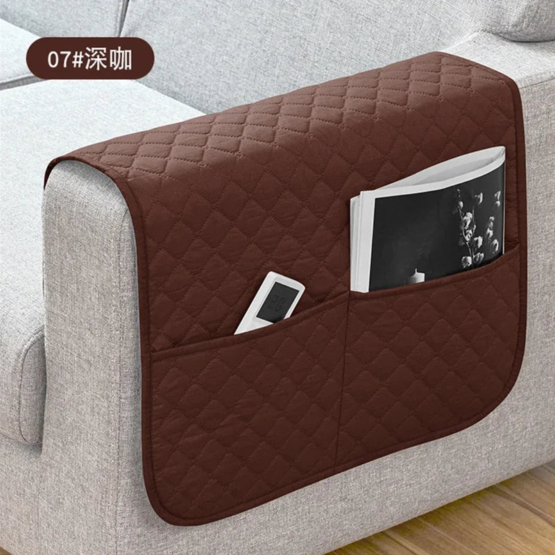 Water-Resistant Sofa Armrest Cover with Pocket - Protects & Keeps Clean