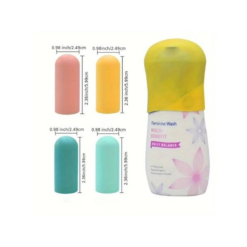 Silicone Travel Bottle Covers 4-Pack - Leakproof, Reusable Toiletry Accessories