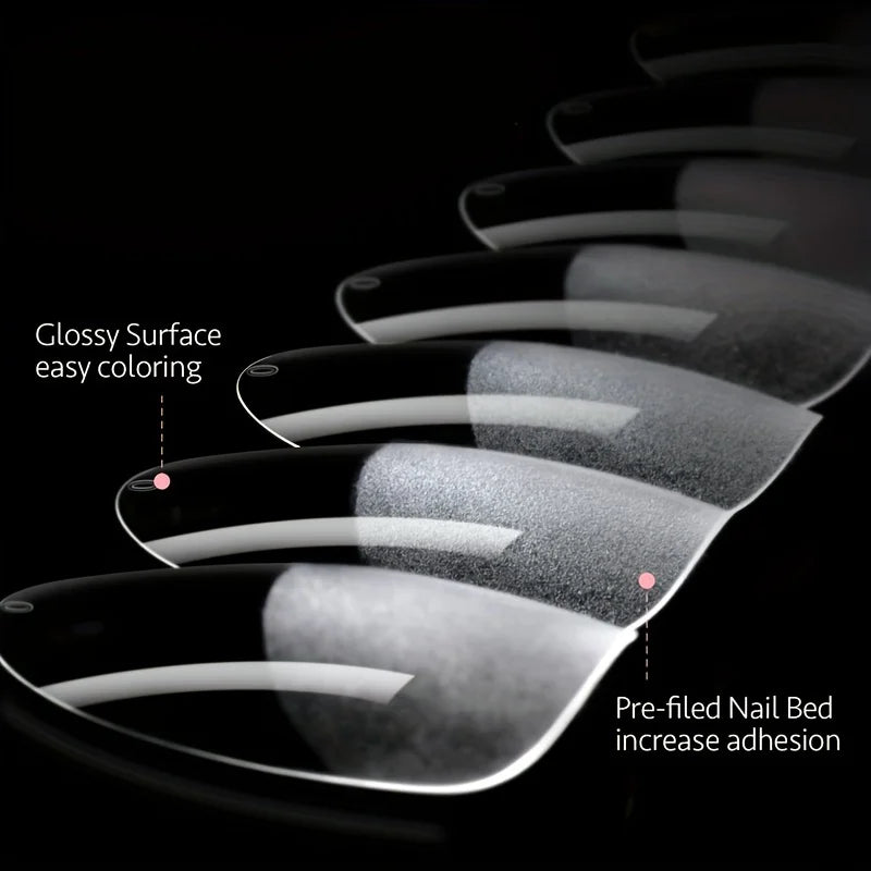 120Pcs Full Cover Nail Tips Set - Stiletto Almond Square Coffin Fake Gel Extensions