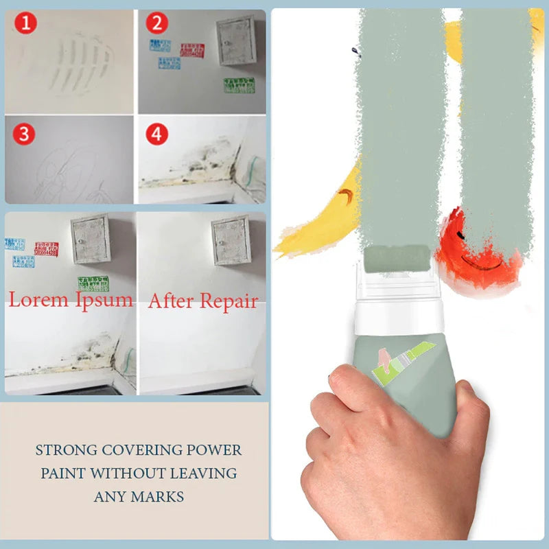100g Wall Repair Paste Kit with Roller and Brush for DIY Patching & Repainting