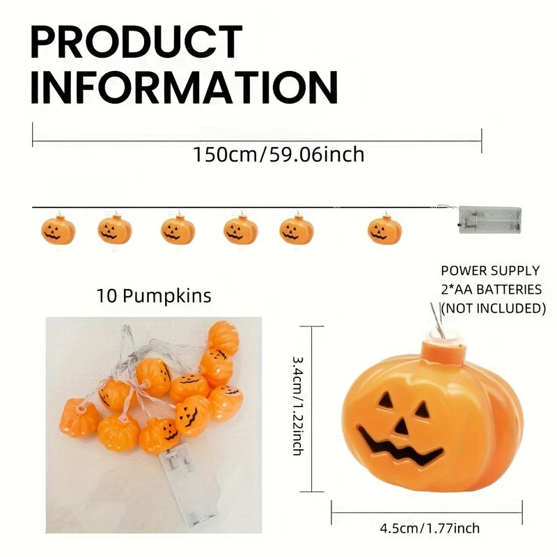 LED Pumpkin String Lights for Halloween Decorations Indoor Outdoor