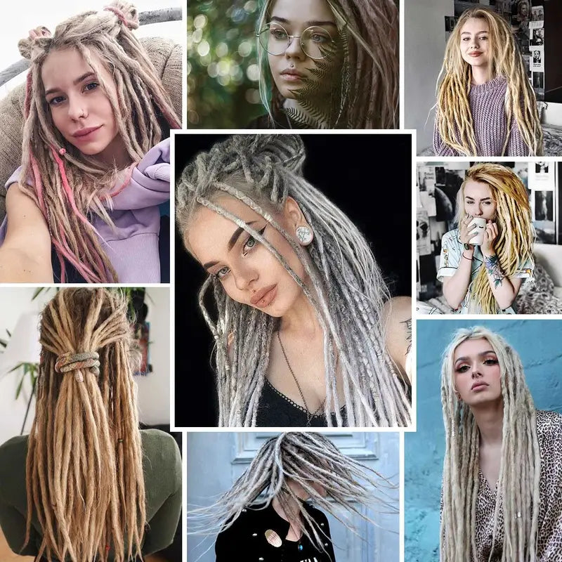 24 Inch Synthetic Dreadlock Extensions - Hippie Ombre Locs Crochet Hair