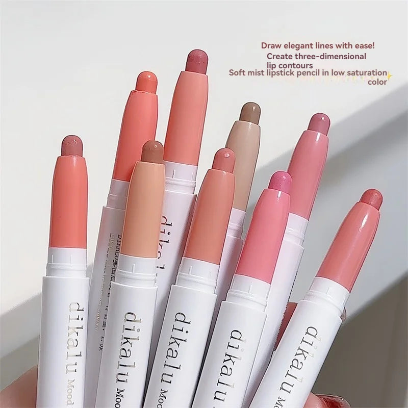 Matte Lip Liner with Lip Gloss Set - Long-Lasting, Non-Stick, Full Size