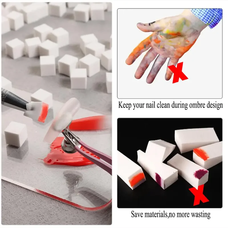 Nail Art Sponges with Grabbing Pen Set for Ombre Nail Design - Professional Tools