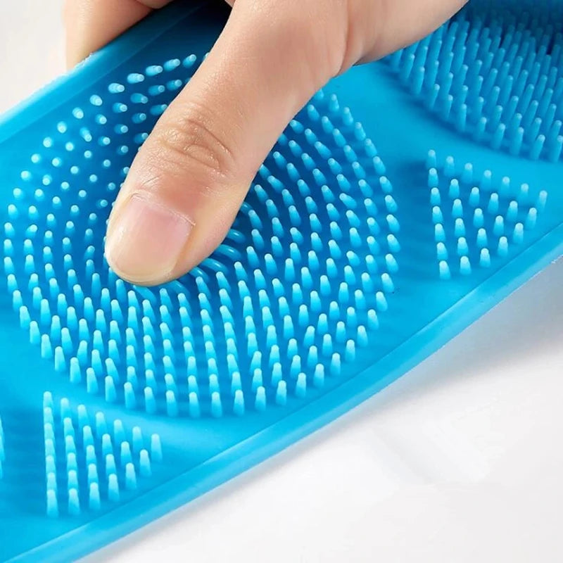 Silicone Body Scrubber Exfoliating Shower Back Brush Bath Sponge Clean Tool