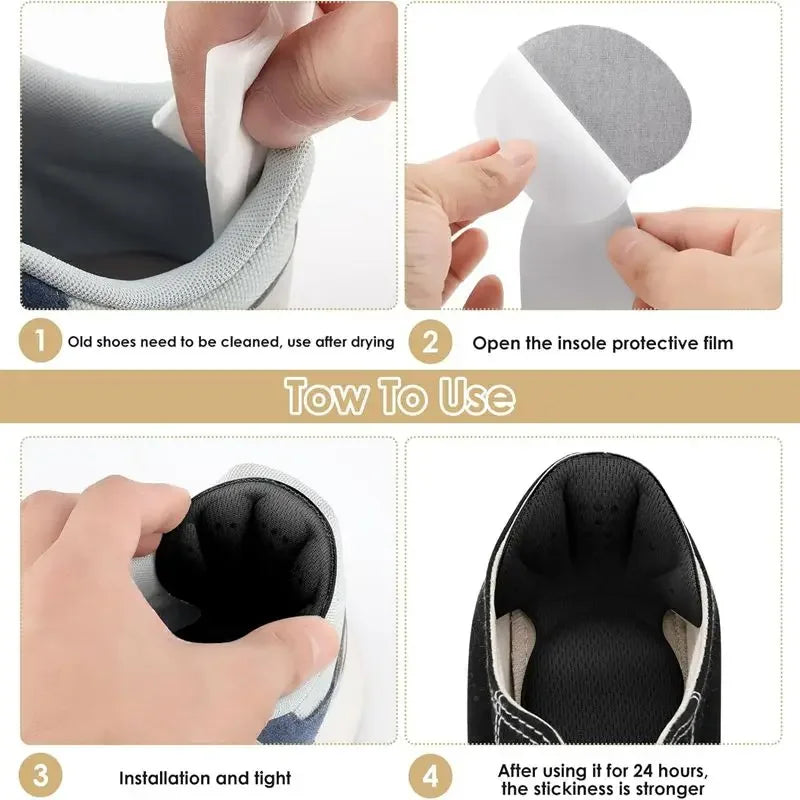 2-in-1 Soft Sponge Heel Cushion Shoe Inserts with Heel Protectors - Unisex