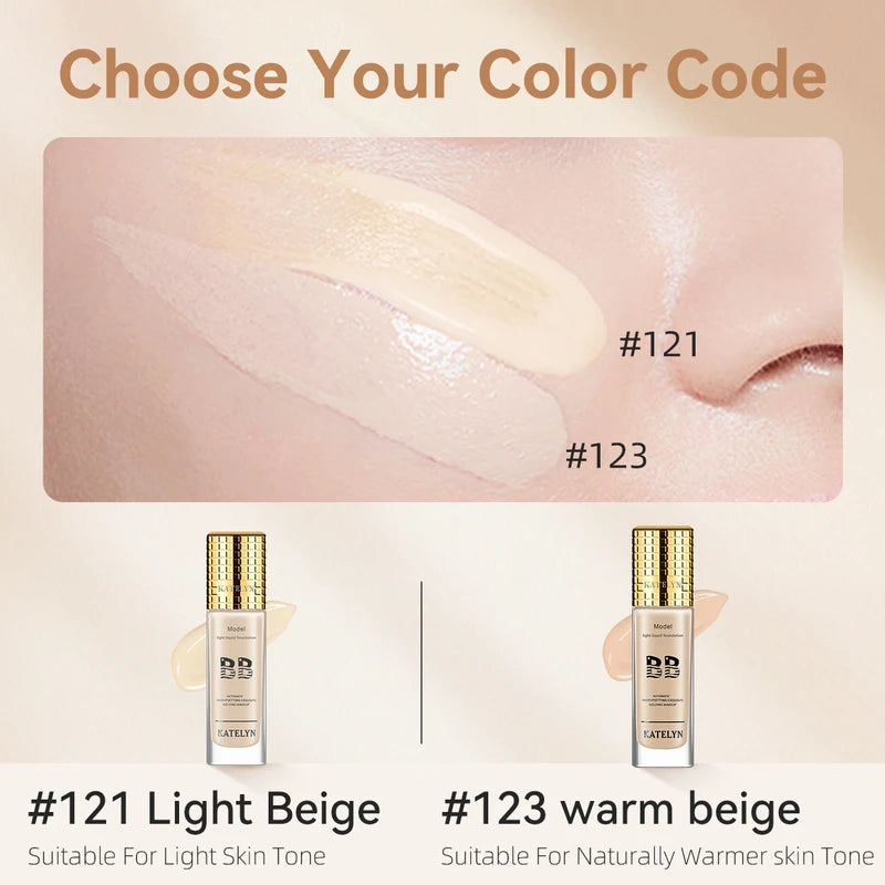 Liquid Foundation Concealer Face Makeup - Long Lasting Full Coverage, Oil-Control, Waterproof, 30ml