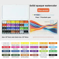 Opaque Semi-Dry Watercolor Paint Set - 24 Colors, Beginner Art Supplies