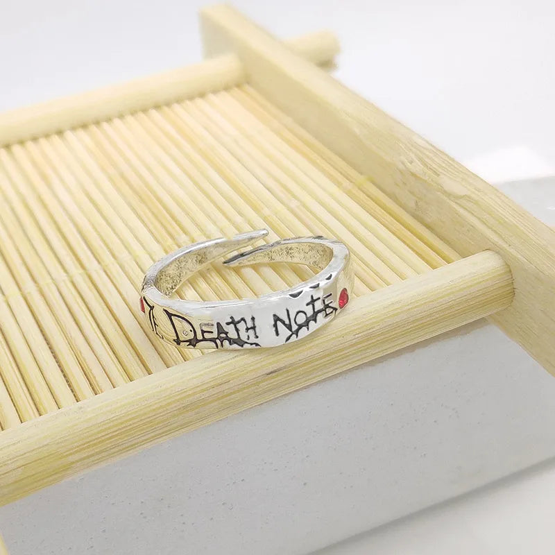 Adjustable Anime Death Note Yagami Light Alloy Ring Cosplay Jewelry Gift for Men Women