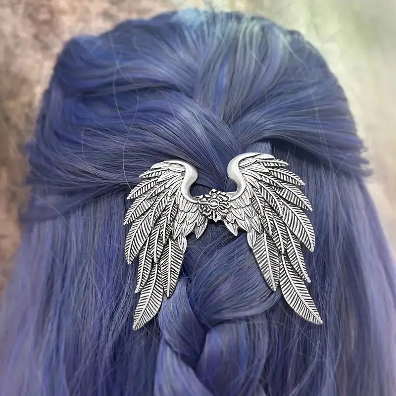 Halloween Angel Wing Hair Clip Spring Clip for Back of Head - Alloy Accessory