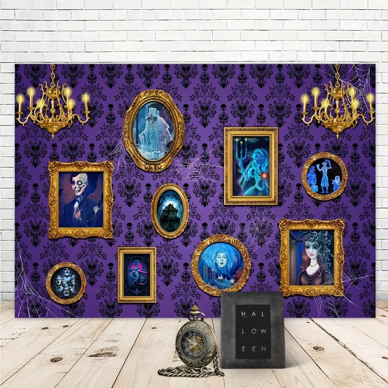 Halloween Haunted House & Gothic Spider Web Party Background Decor - Polyester Photography Backdrop