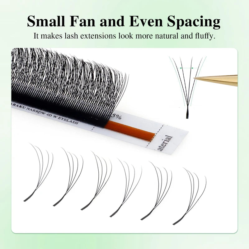 False Eyelash Extensions Premade Volume Fans - Mesh V Shape Lashes for Eyelash Extension