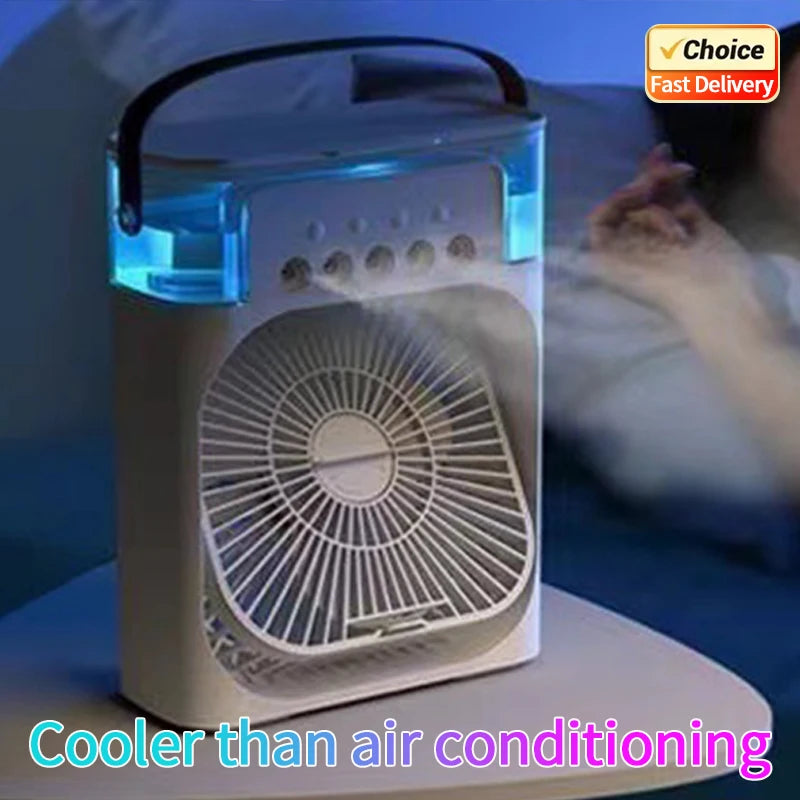 3-in-1 Portable Air Cooler Fan Humidifier Night Light Personal Air Conditioner