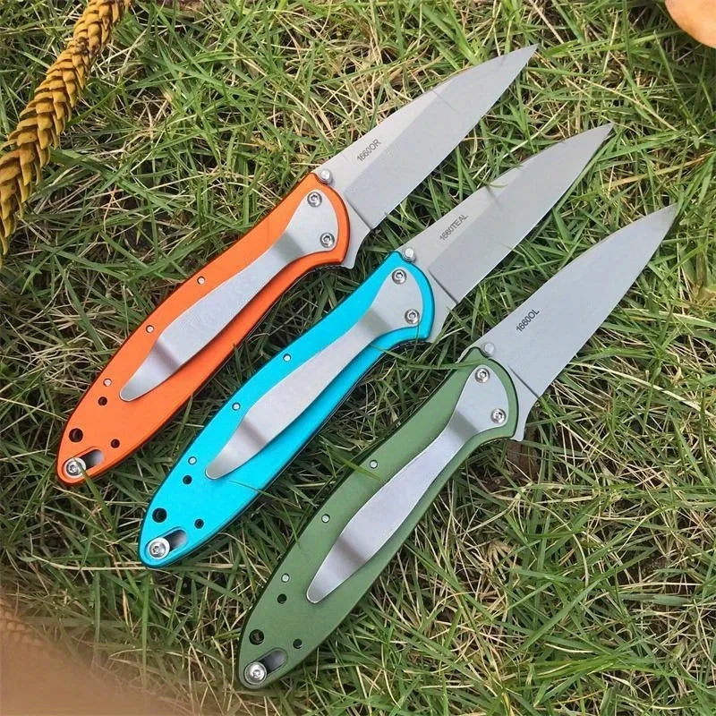 Assisted Flipper Knife with Bead Blast Plain Blade Stainless Steel Handle