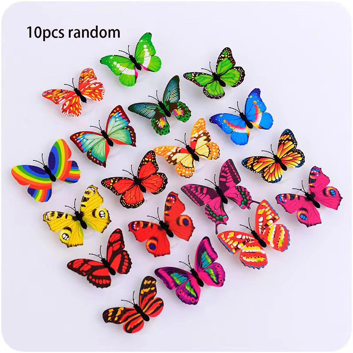 3D Butterfly LED Night Light Decor for Garden Lawn Party - 10pcs