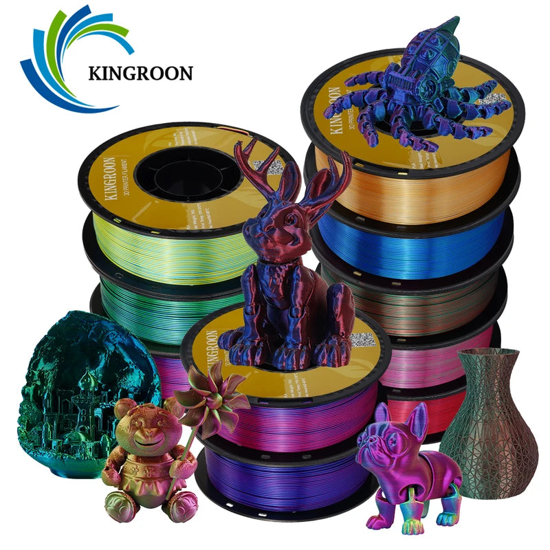 Tri-Color Silk PLA 3D Printer Filament 10kg - 1.75mm for FDM 3D Printing