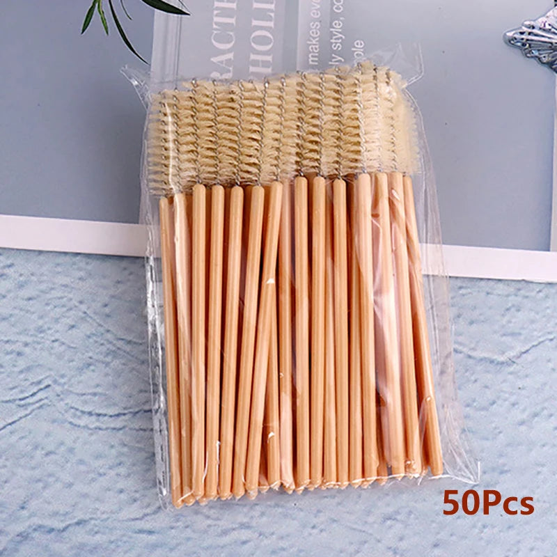 Disposable Eyelash Brushes 50Pcs Makeup Applicators for Lash Extensions & Eye Makeup