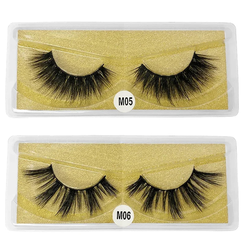 Natural Mink Eyelashes 30 Pairs Thick False Lashes Bulk Makeup