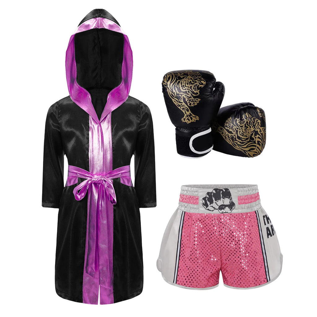 Children's Boxing Robe Costume Set for Halloween Carnival Role Play