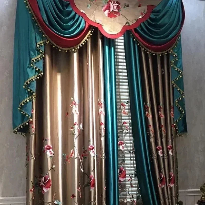 Luxury Embroidered Window Curtains for Living & Dining Rooms - Custom Sizes & Colors