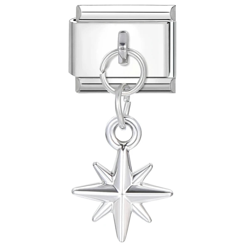 Black Heart Star Pendant Jewelry Charms for 9mm Bracelets DIY Accessories Women