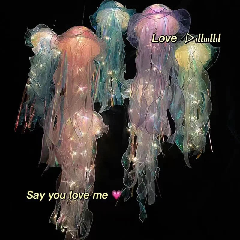 Colorful Jellyfish Lantern Night Light - Undersea Bedroom Decor & Party Atmosphere Lamp