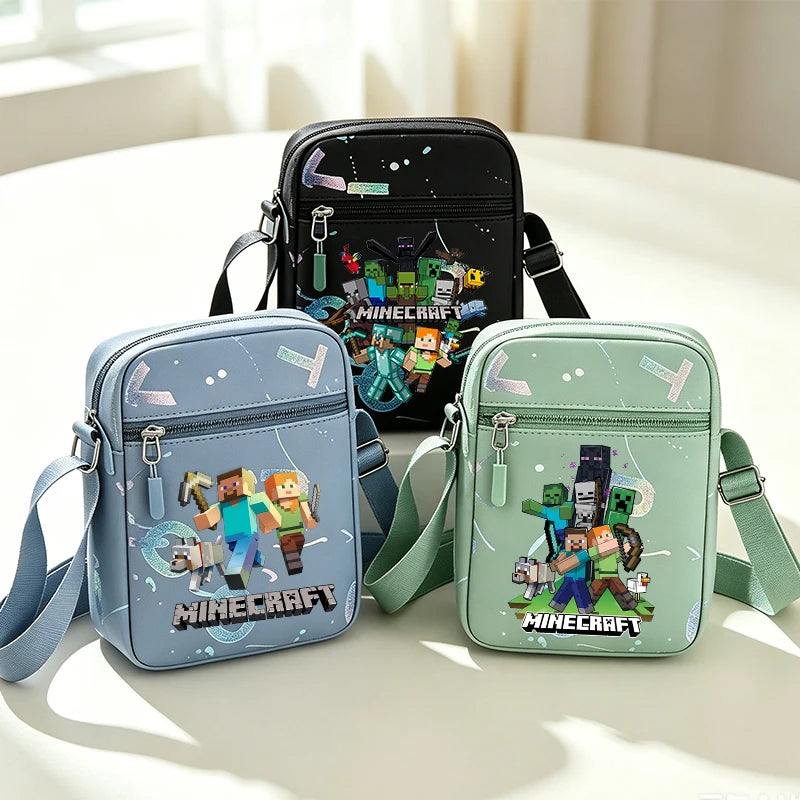 Game Themed Cartoon Shoulder Bag for Men - Style Crossbody Bag with Mobile Phone Storage