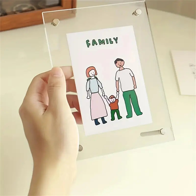 6/7-Inch Acrylic Wall-Mounted & Tabletop Photo Frame - Clear Poster Display