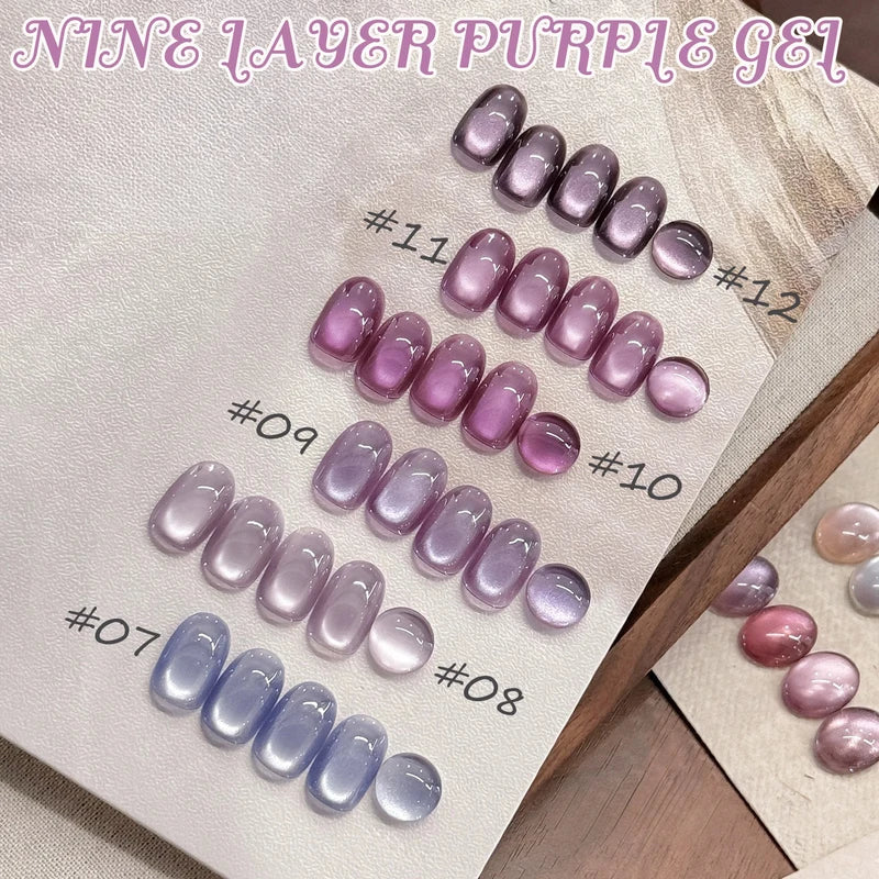 12-Piece Magnetic Cat Eye Nail Polish Gel Set UV Soak Off Nail Art Kit for Salon & Home