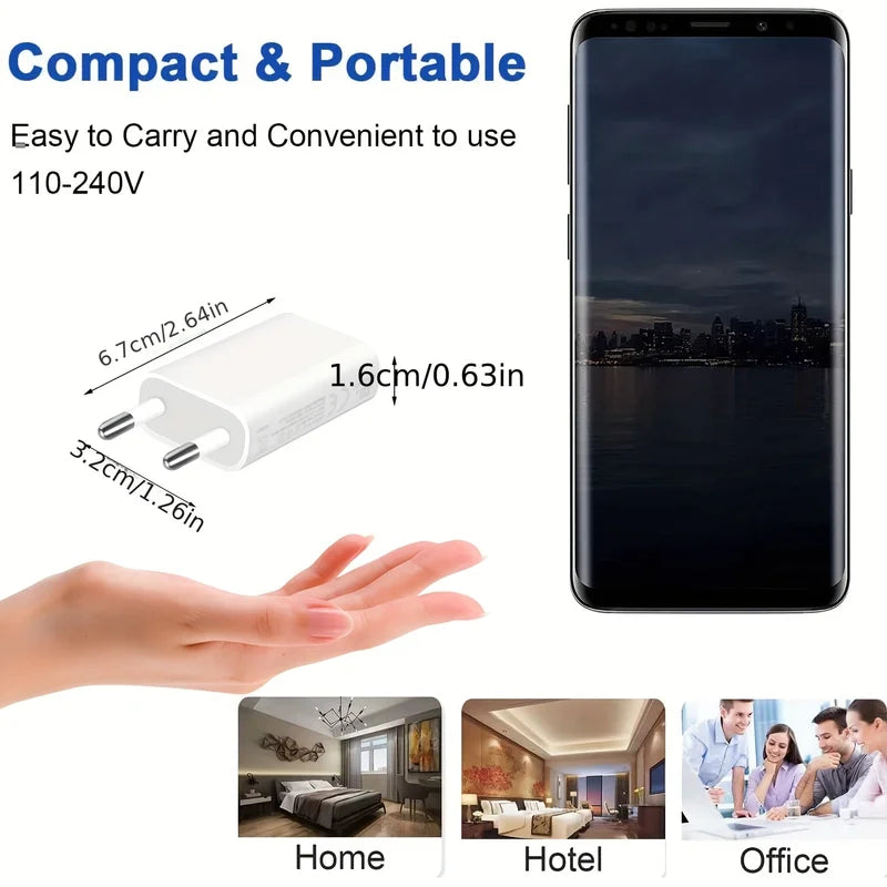Universal 5V 1A USB Wall Charger with EU Plug - Compatible with Smartphone & Devices