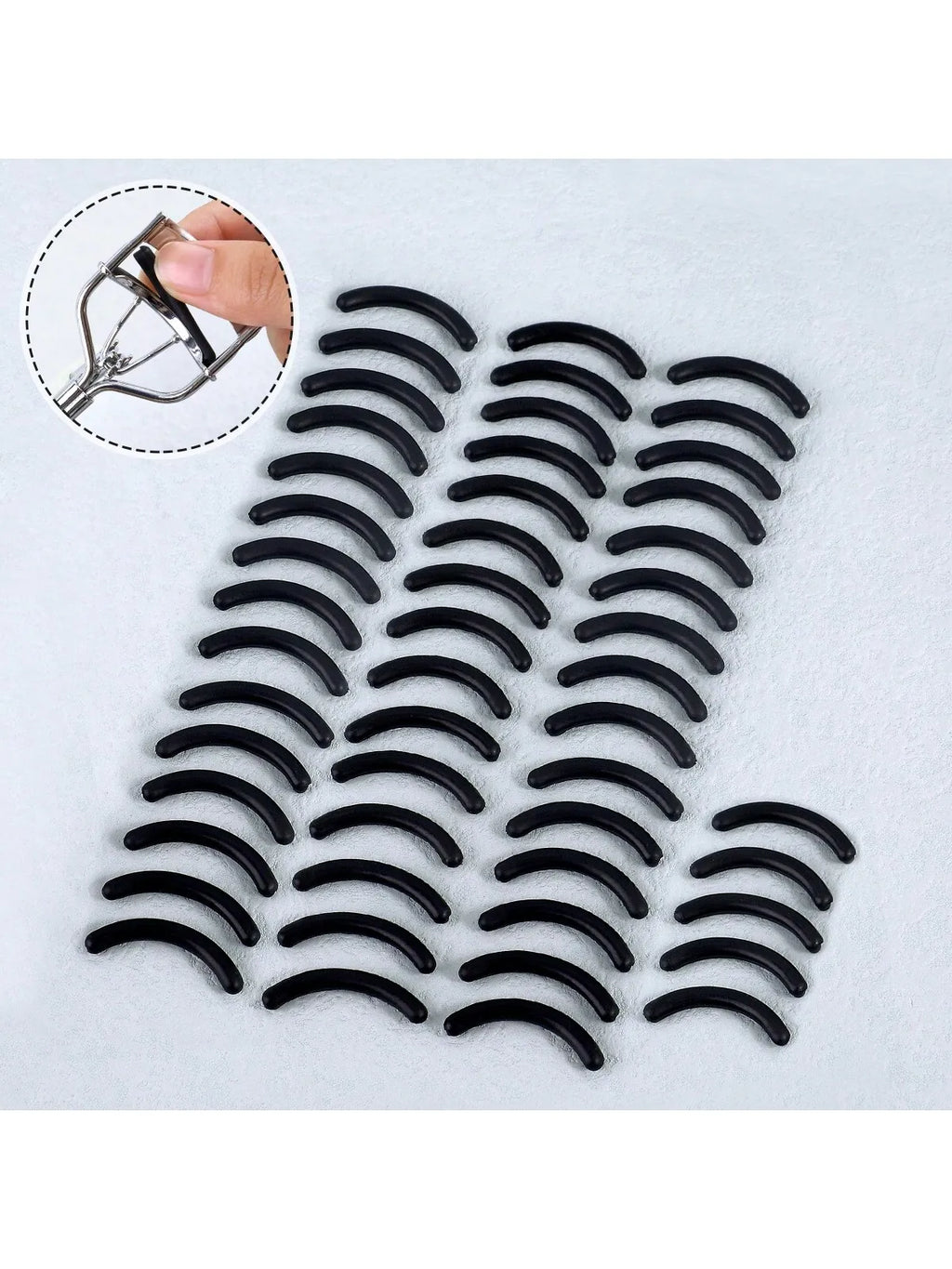 50PCS Silicone Replacement Pads for Eyelash Curler - Soft Cushion Strips