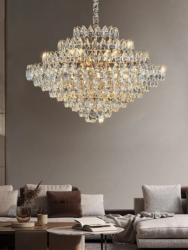 Luxury Crystal Chandelier Pendant Light for Living Room & Hall Decor - Modern Design