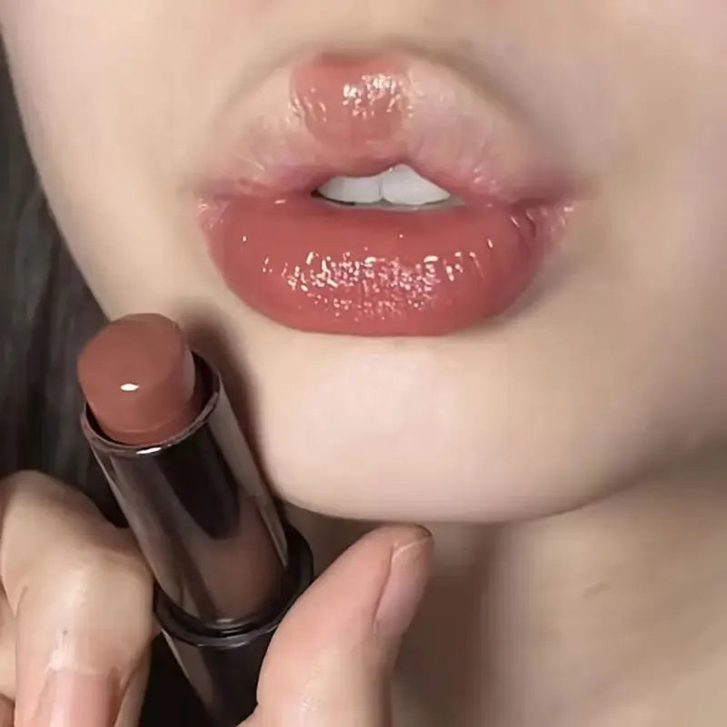 Waterproof Long-Lasting Lipstick with Mirror - Moisturizing Natural Lip Makeup