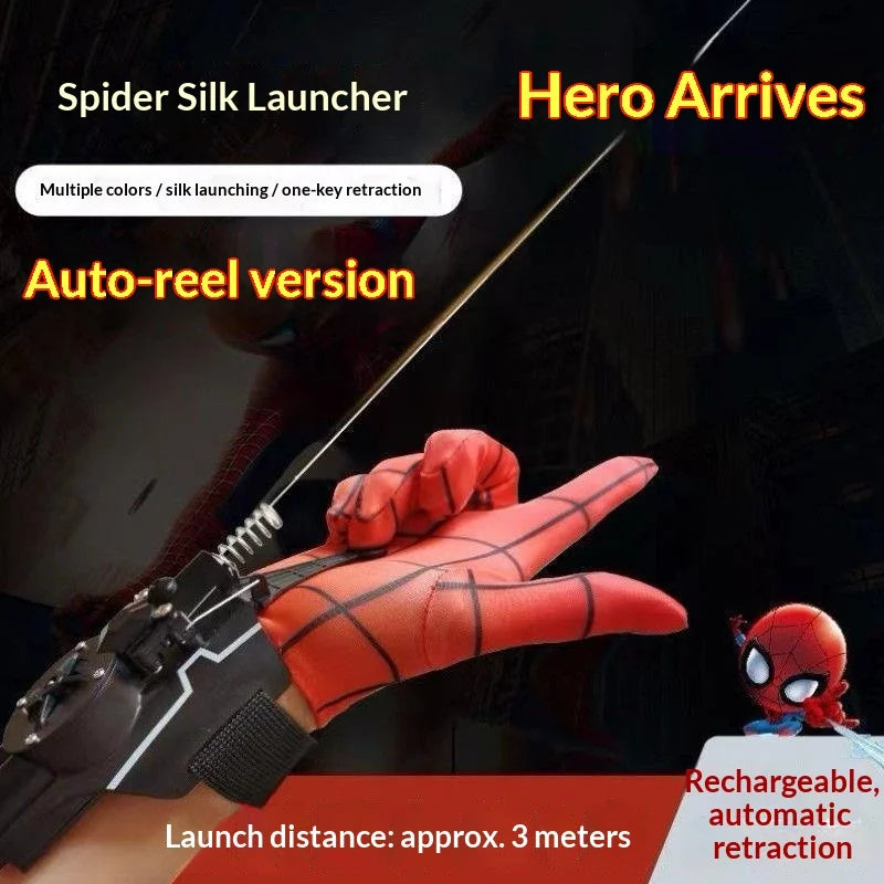 Auto Retractable Web Shooter Wrist Toy for Role Play and Cosplay