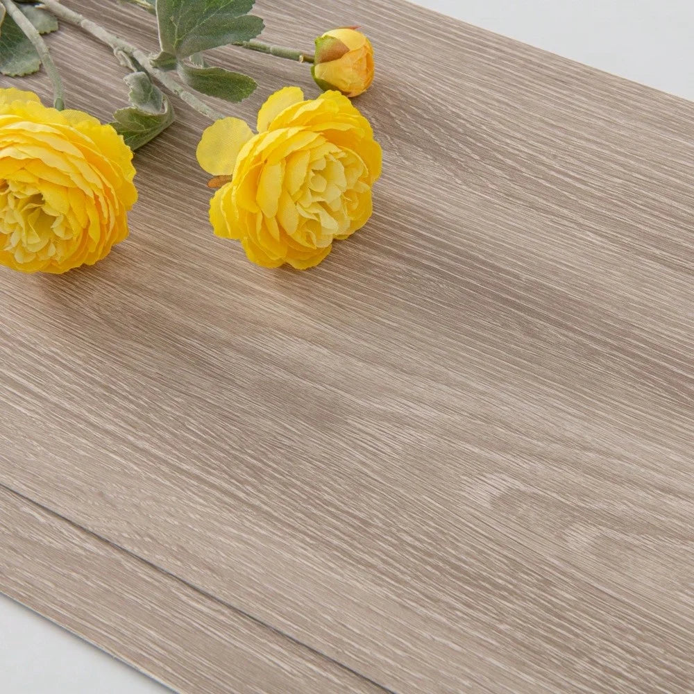 10pcs Self-Adhesive Wood Grain Floor Wall Stickers Waterproof Decor Set