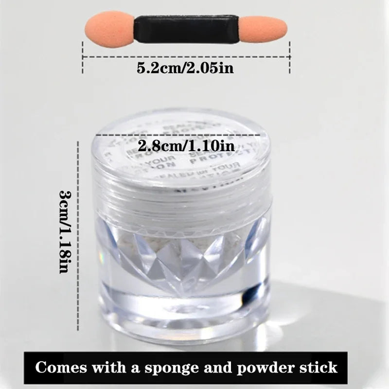 Pearl White Glitter Dust Chrome Powder for Nail Art - Moonlight Finish