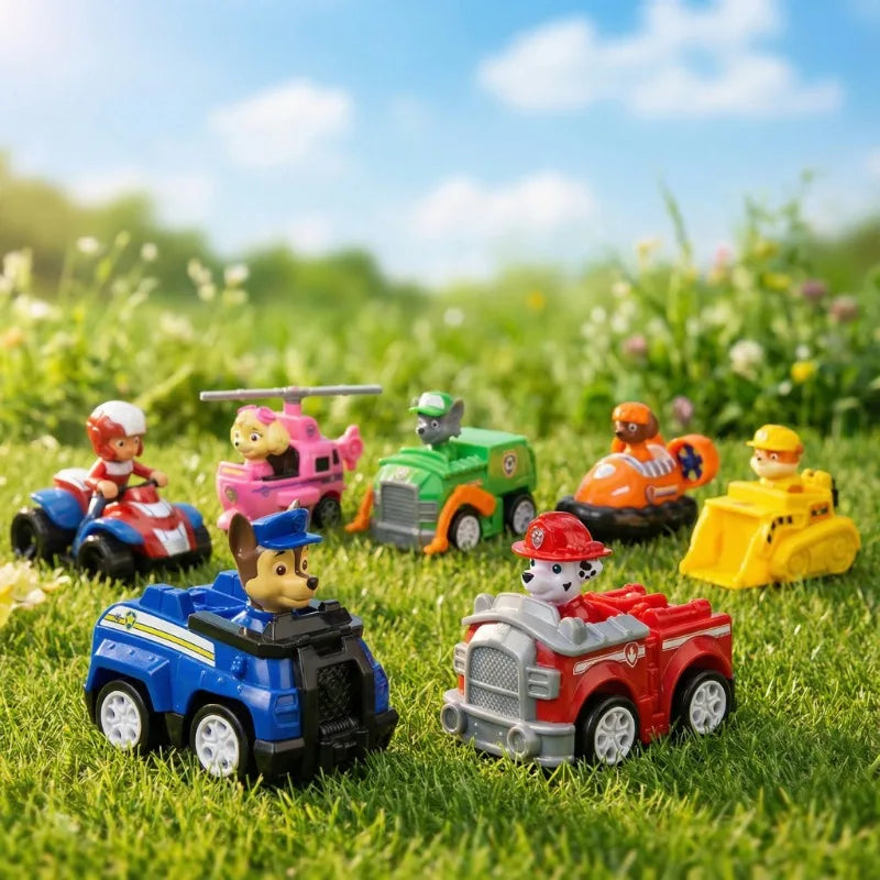 7pcs Paw Patrol Pull Back Cars Set Kids Toy Vehicles Cartoon Character Collection