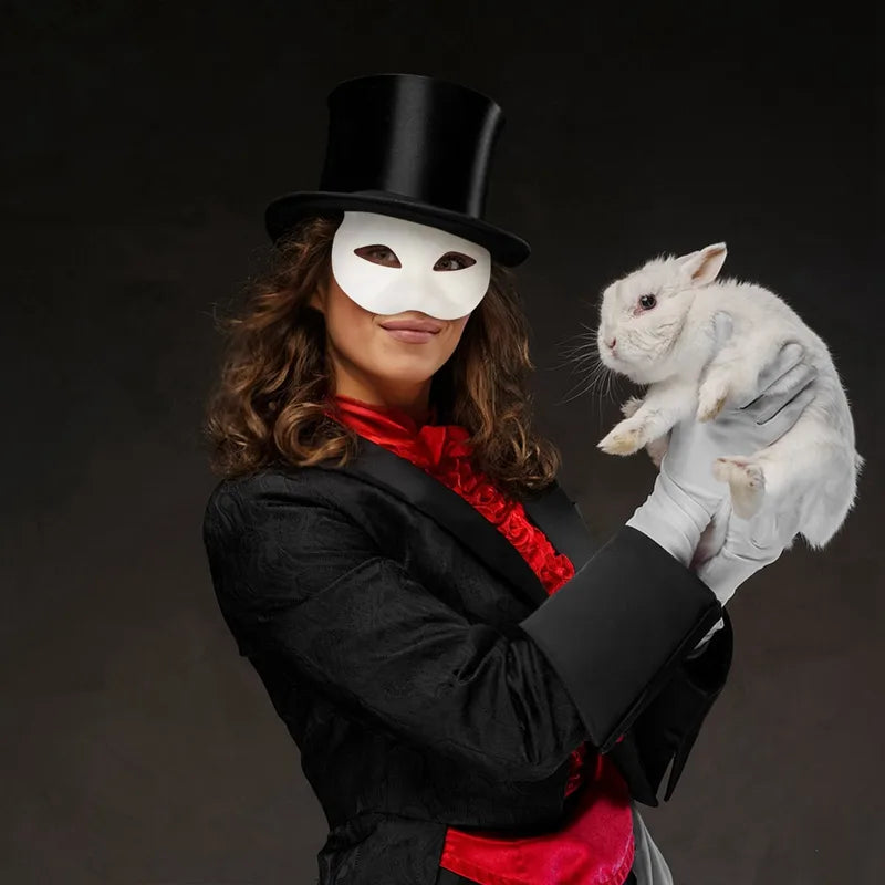 White Plastic Cat Mask for Role-Playing and Costume Parties, DIY Mask