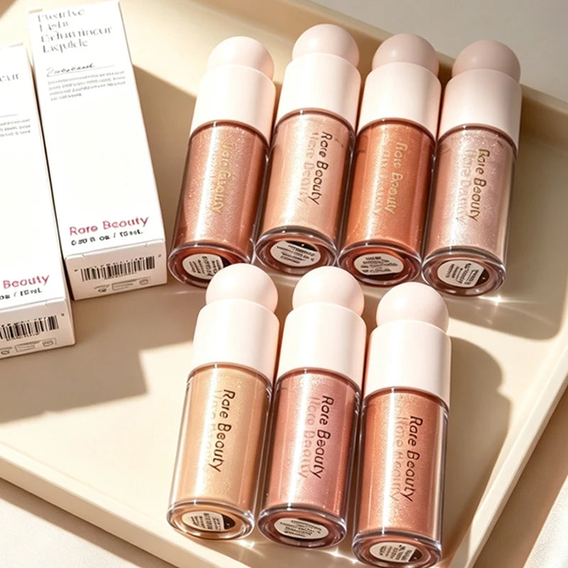 Silky Touch Highlighter & Liquid Blush Palette - Long-Lasting Oil Control Makeup