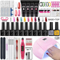 Gel Nail Polish Kit with UV Lamp & Nail Drill Set - Soak Off Gel Manicure