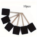 Assorted Foam Brush Set with Wood Handles - Lightweight Durable Craft Paint & Stain Brush Kit