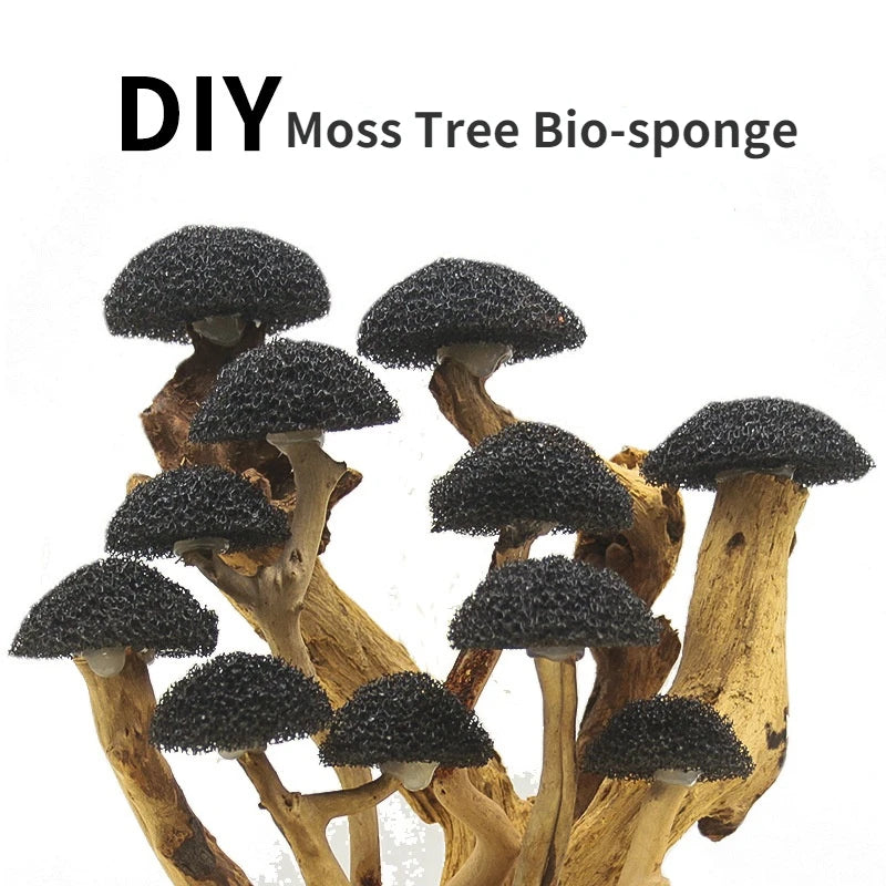 Aquarium Moss Tree Mesh & Sponge Decorations for Fish Tanks - Sturdy Mesh Pad