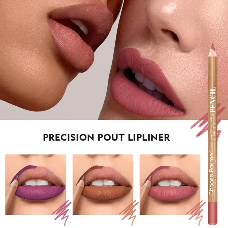 Matte Lip Liner Pencil Set - Waterproof & Long-Lasting Lip Makeup Kit