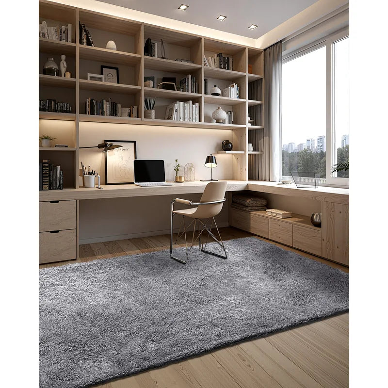 8 x 10 ft Plush Area Rug - Soft Furry Shag Carpet for Living Room & Bedroom