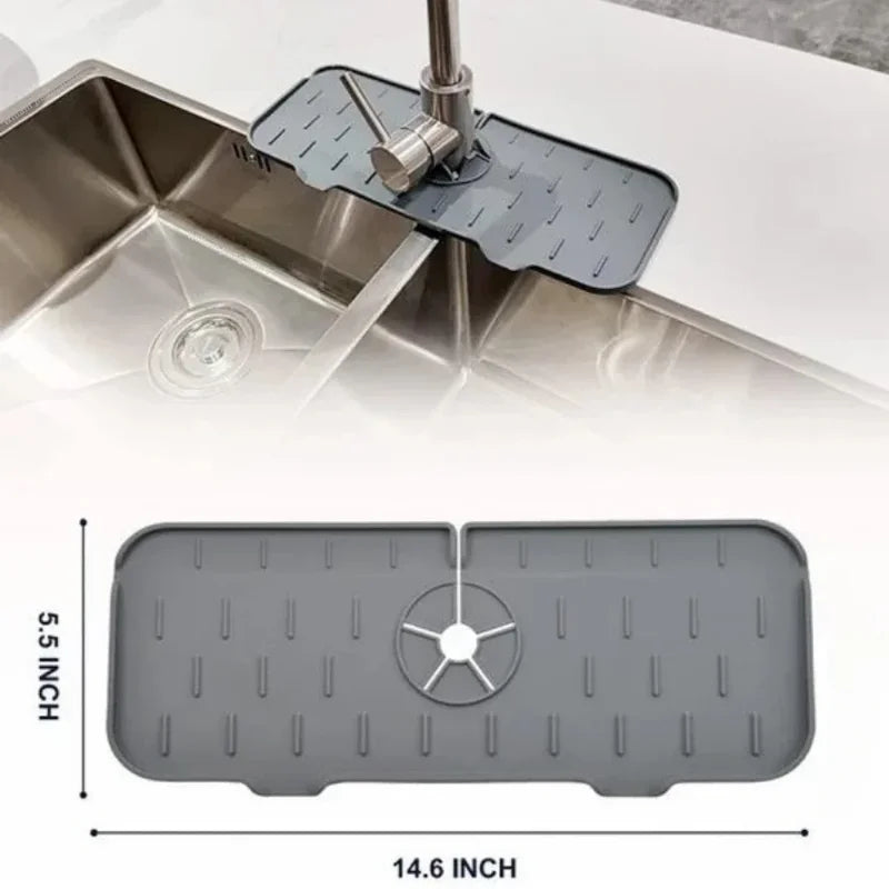 Silicone Faucet Mat Sink Splash Guard Kitchen Accessory - Multiple Colors