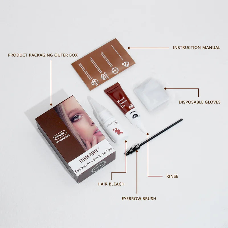 Eyebrow & Eyelash Tint Kit Waterproof Long Lasting Natural Look for Home Use