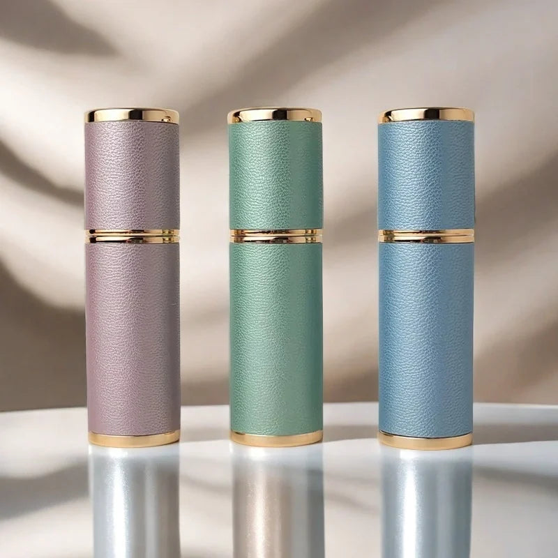 Mini Refillable Leather Perfume Atomizer 5ml Portable Spray Bottle for Travel & Cosmetics