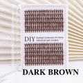 Colored Fake Eyelash Clusters for Extensions - Brown Mix, 14mm-30mm