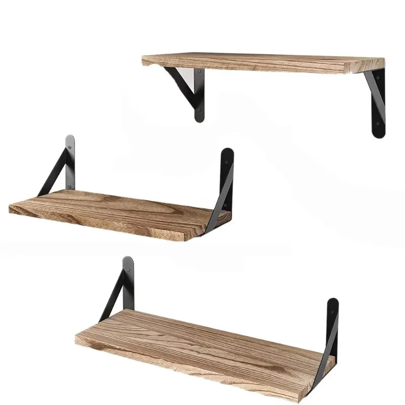 Wooden Wall Mounted Floating Shelves for Bathroom Kitchen Living Room Storage